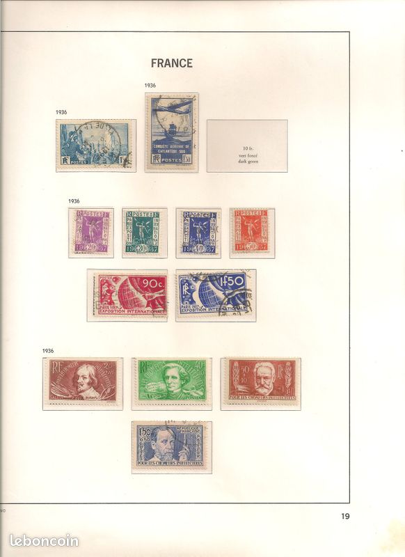 Lot de timbre france de 1935 à 1940 type o ou neuf (image 3)