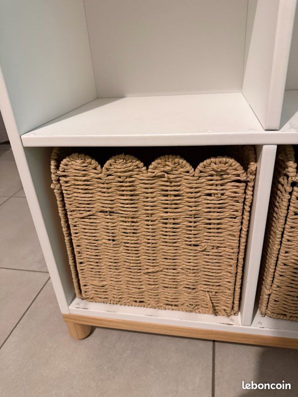Meuble 4 cases - blanc + panier enfant (image 8)
