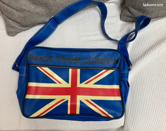 Sac Bandoulière Vintage Drapeau Anglais - Cuir Synthétique, Taille Moyenne, Unisexe, Neuf