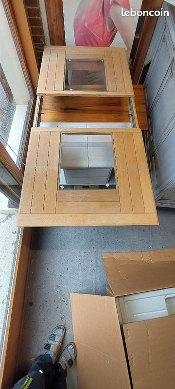 Table de salle à manger contemporaine, chêne massif (image 3)