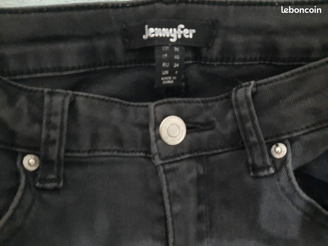 Pantalon noir déchiré 34 (image 1)