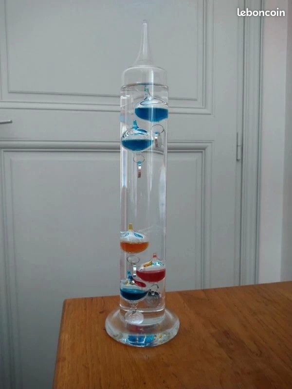 Thermomètre décoratif multicolore en verre (image 1)