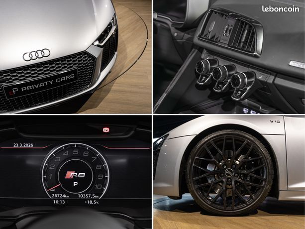 Audi R8 V10 FSI Spyder 1/18 Kyosho - Gris Métal - Occasion Sans Boîte