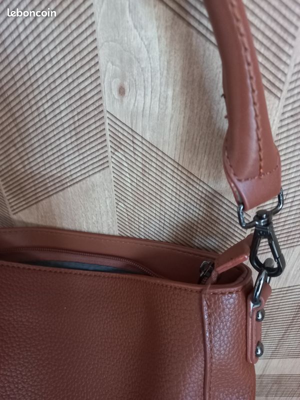 Sac à main / Sac portée épaule David Jones marron cognac (image 8)