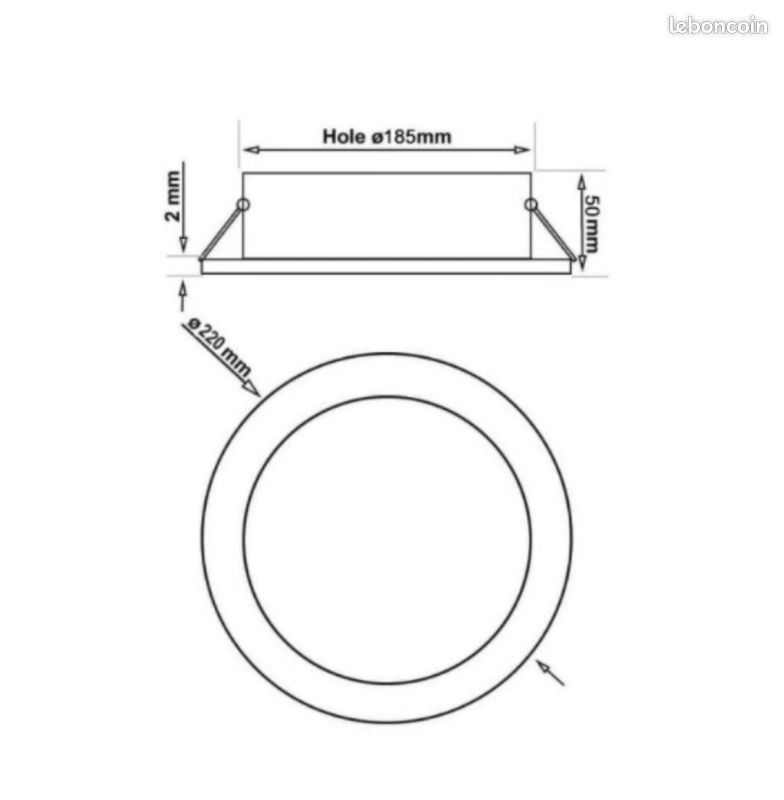 Downlight LED 40W Circulaire- Philips CertaDrive - CCT - UGR17 (image 3)
