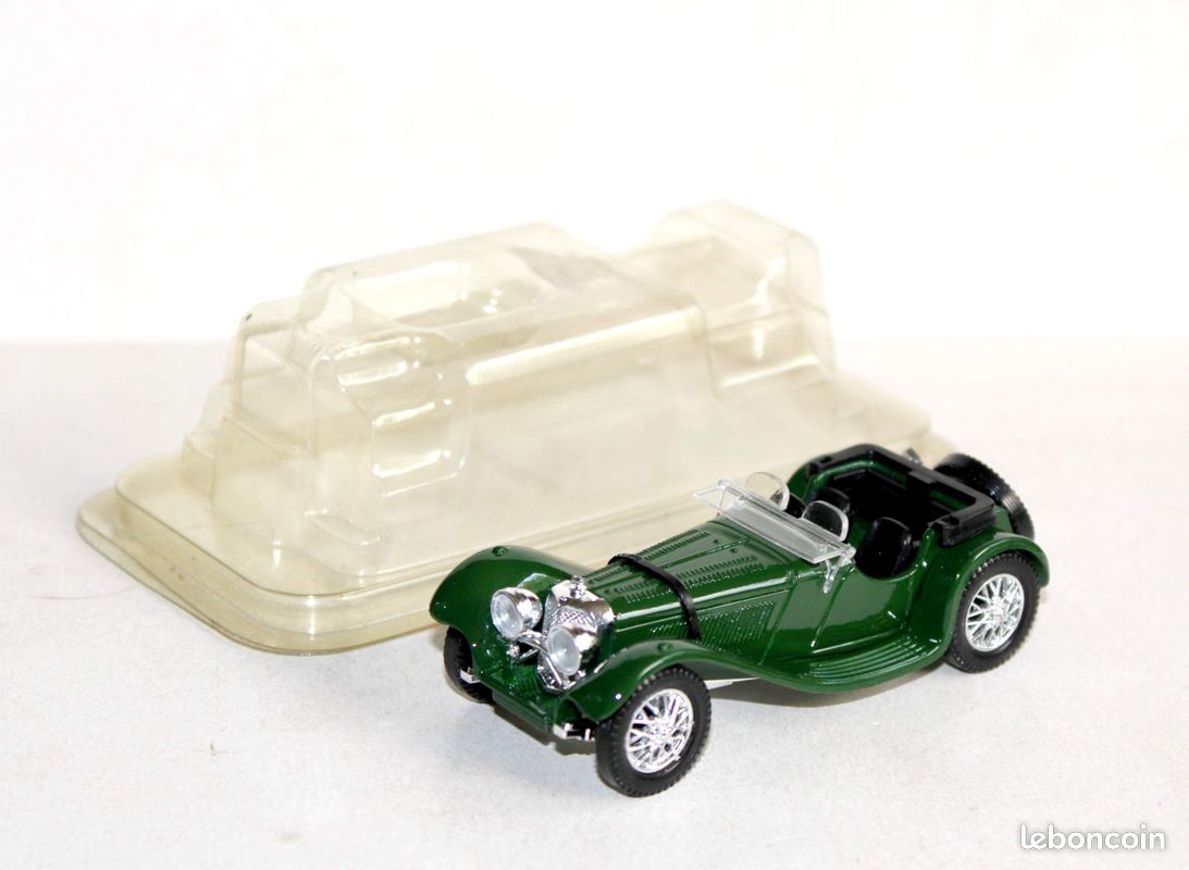 Solido 1/43 n°4002 jaguar ss 100 1938 vert, voiture decapotable, auto miniature (image 1)