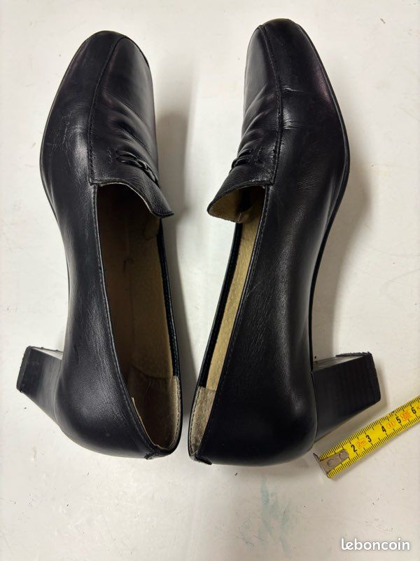 Mocassins talons de 5 cm noir taille 36 D’chicas (image 5)
