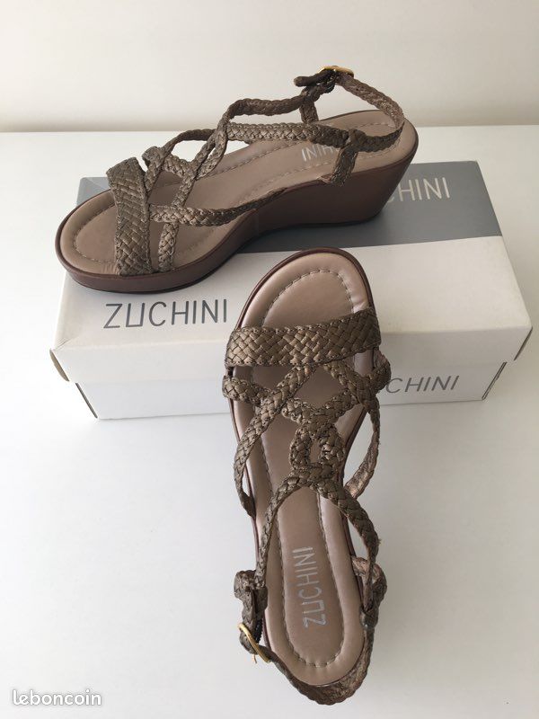 Sandales tressées Cuir Bronze 37 Neuves (image 1)