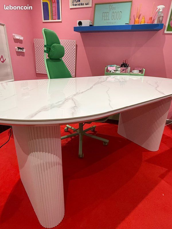TABLE À MANGER OU BUREAU effet marbre TENDANCE (image 3)