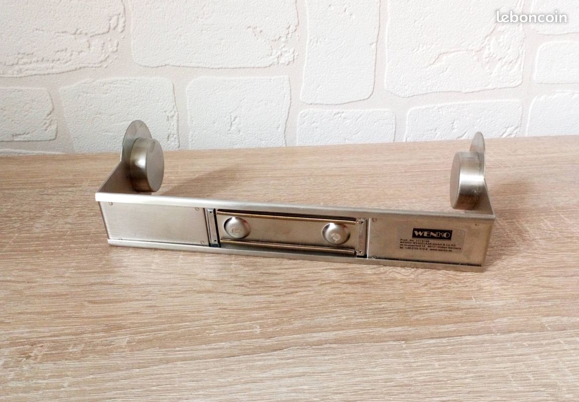 Porte support Papier rouleau Essuie-tout Wenko mural extensible en inox (image 5)