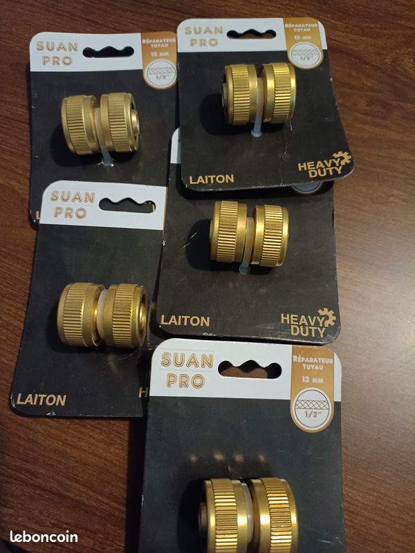 PACK de 10 Raccords union laiton 2 pieces a visser femelle diamètre 1/2
