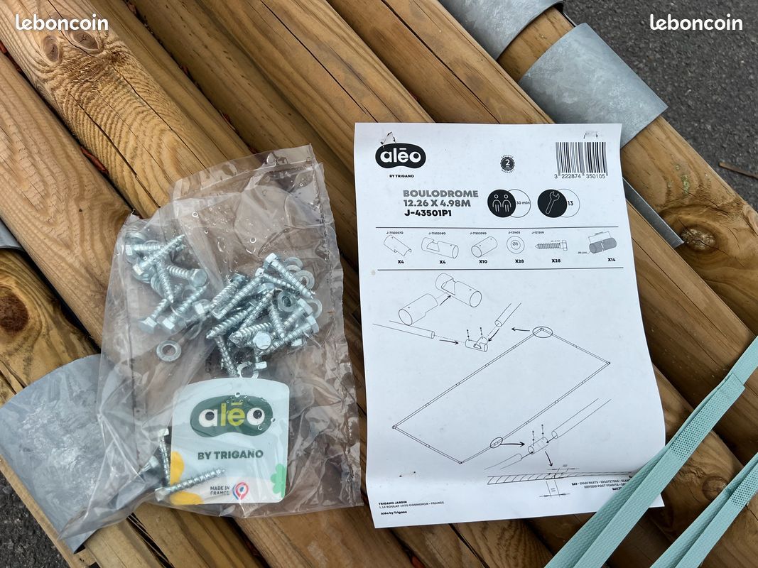 Terrain de pétanque en kit bois massif traité autoclave 12,15 x 4,85 m NEUF (image 5)