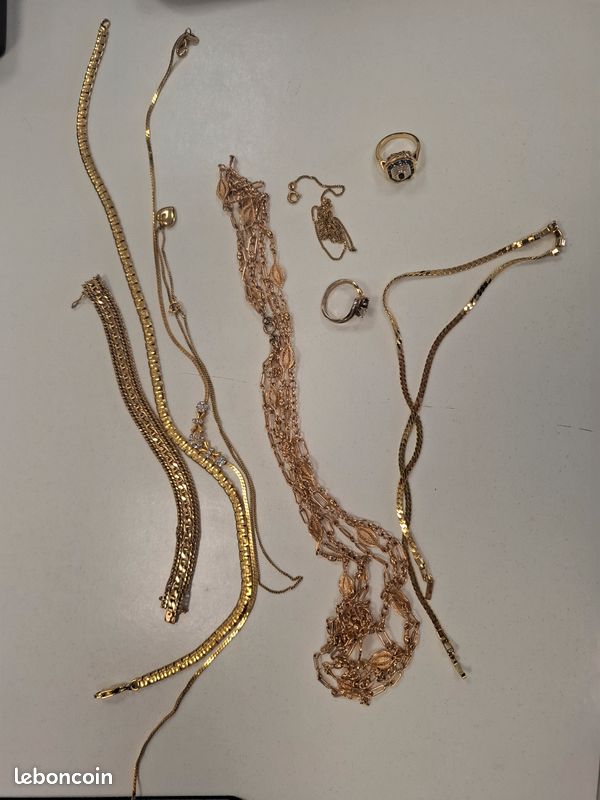 Lot De Bijoux Anciens Et Fantaisie Dorés - Vintage, Peut-être Plaqué Or 18k - Rare