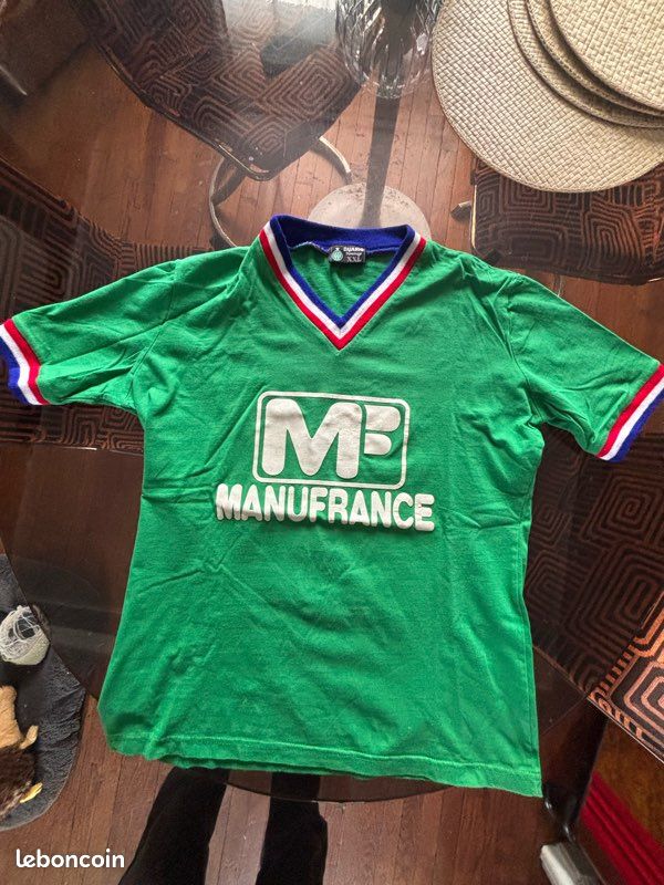 Maillot Manufrance Années 70 Enfant Le Coq Sportif Vert - Taille S