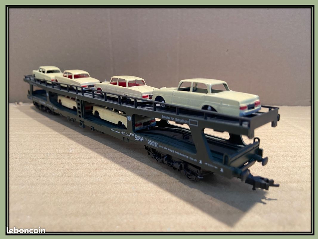 JOUEF wagon porte-autos articulé + 7 autos 6571 NEUF (n°1