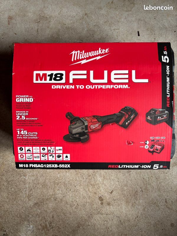Milwaukee M18 FHSAG125XB-552X neuve 2 batteries 5.5Ah (image 1)