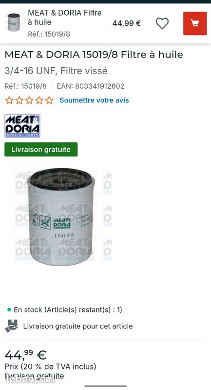 MEAT & DORIA 15019/8 Filtre à huile Ford, Mazda (image 3)