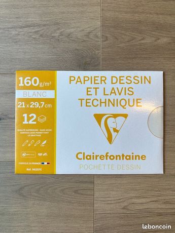 Papier Dessin Technique Canson A4 160g/m² - Pochette 12 Feuilles
