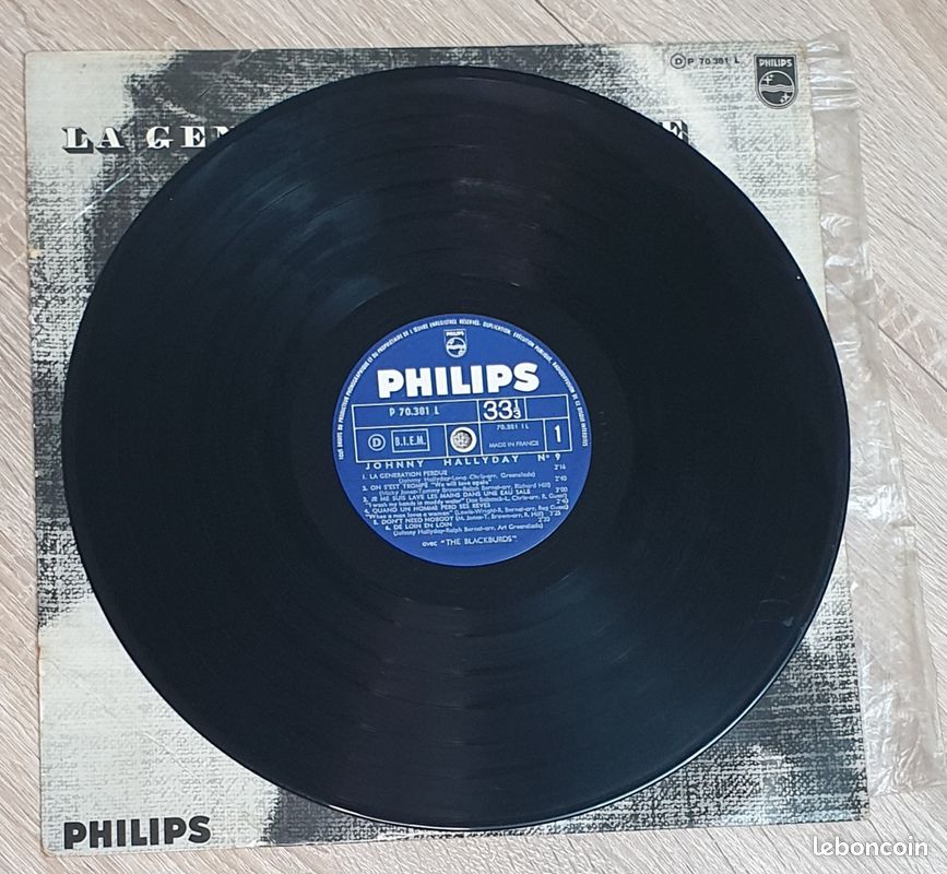 Vinyle Johnny Hallyday 33 tours la génération perdue (image 3)