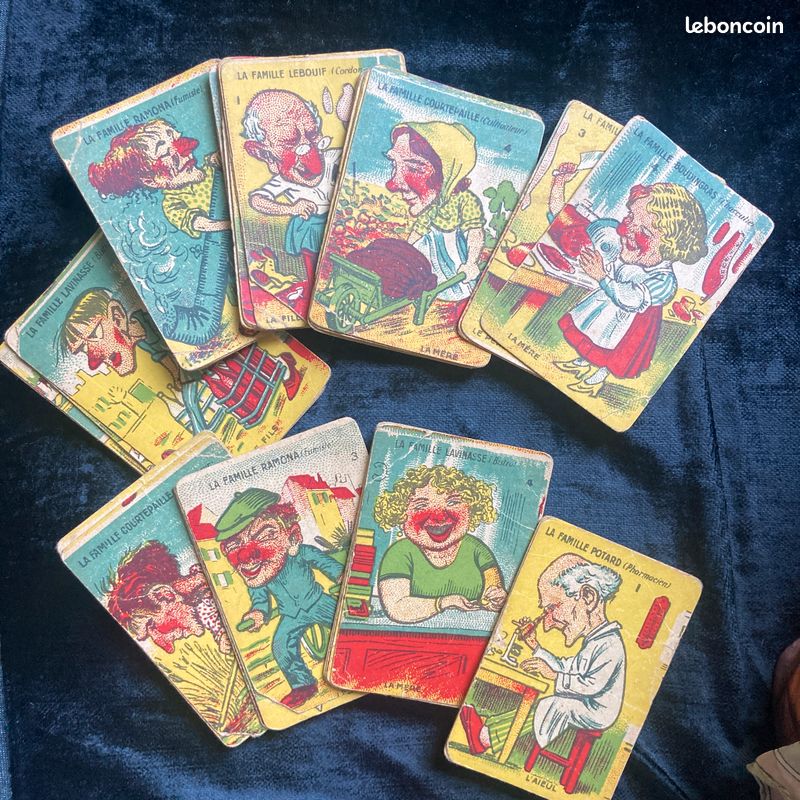 ANCIEN JEU DE 7 Familles, carte, PILOU et les métiers, grand format et sans étui EUR 11,50