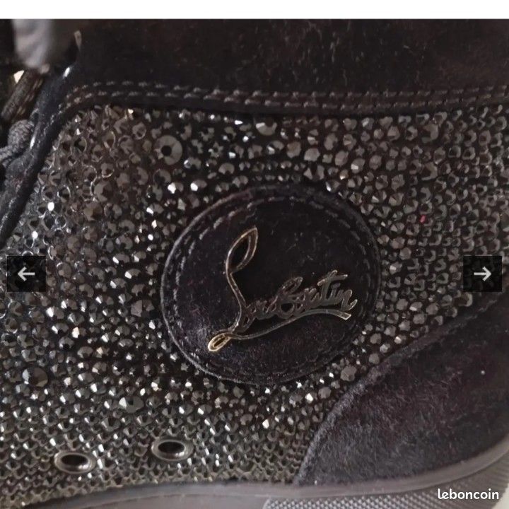 Basket montante femme Louboutin paillette T41 Chaussures