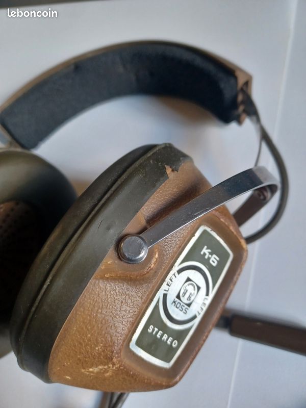 Casque Vintage KOSS K-6 LC Stéréo – Pour Collection Ou Pièces (non Testé)