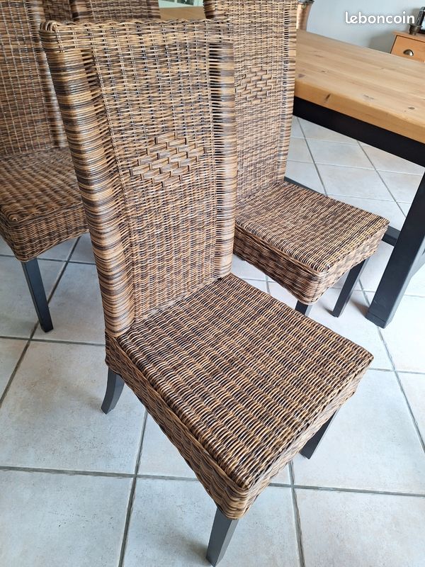 Lot de 6 chaises en rotin (image 1)