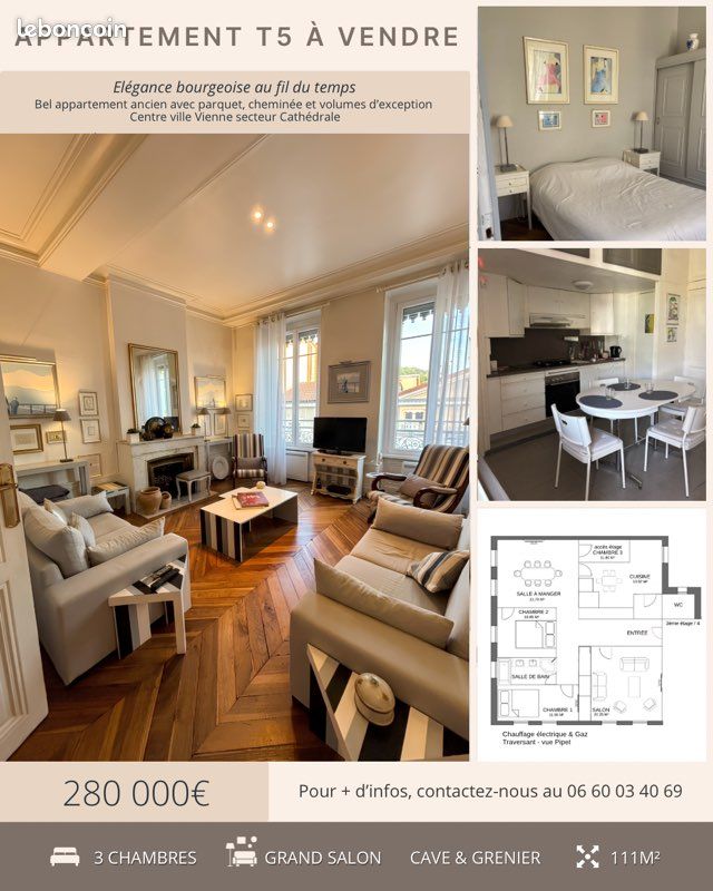 Appartement 5 pièces 111 m² · à Vienne · 111 m² · 280 000 €