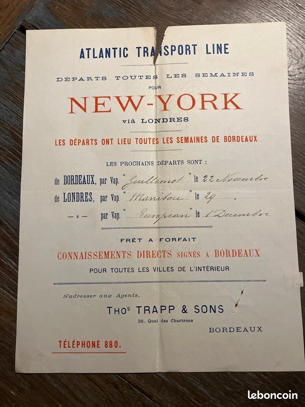 Programme 1900 paquebot transatlantique Atlantic transport Line - Collection Programme 1900 paquebot transatlantique Atlantic transport Line - Collection