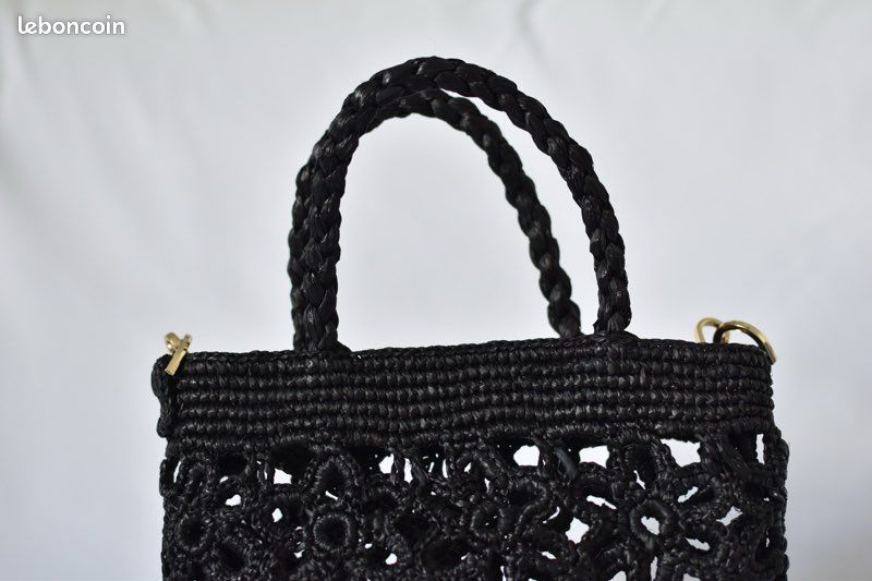 Sac en raphia fleuri (image 2)