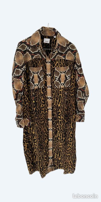Burberry robe en soie imprimé léopard et python taille 36 (image 1)