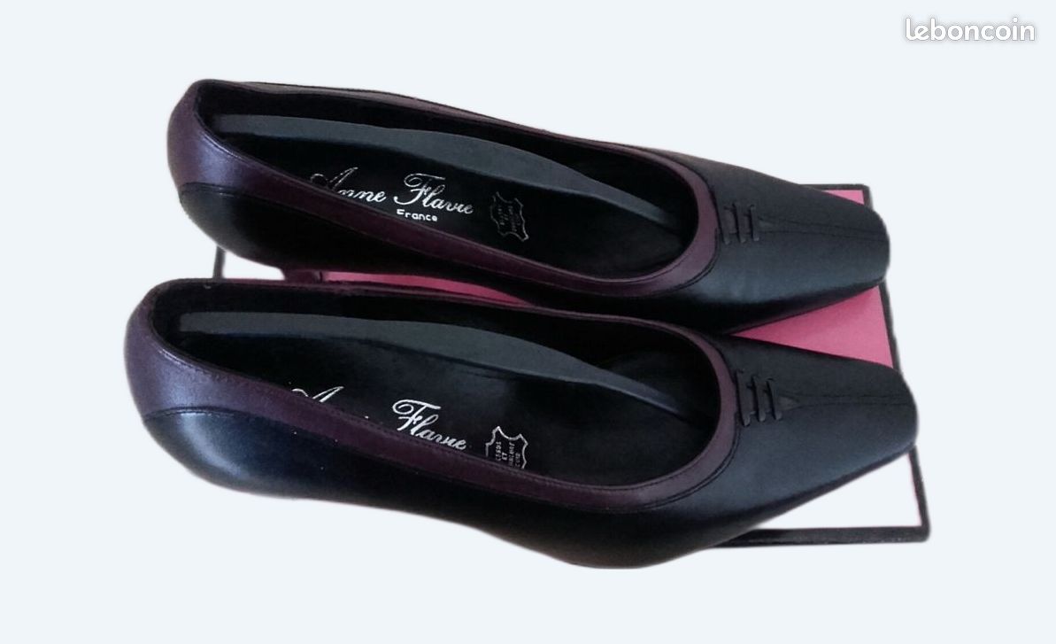 Escarpins noirs, p41, cuir, neuf, boite (image 1)