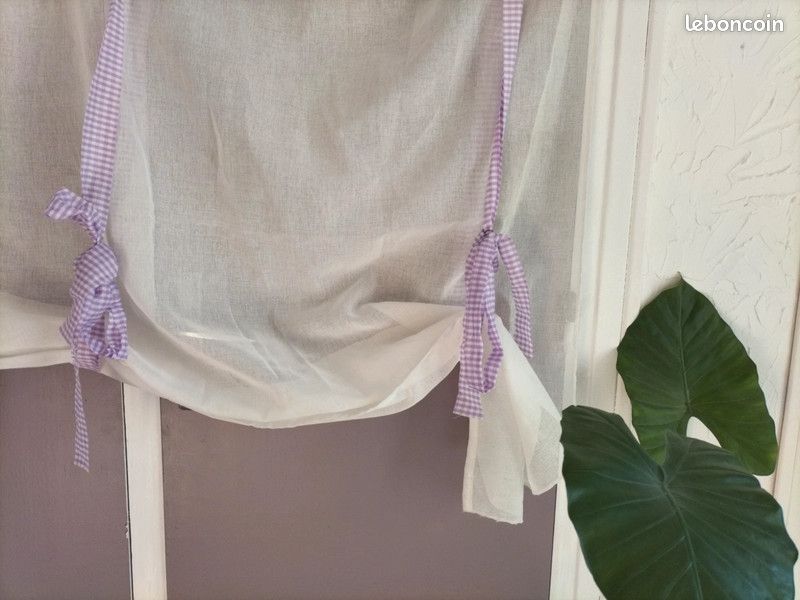 Panneau rideau violet avec ambrasse vichy seve32 (image 5)