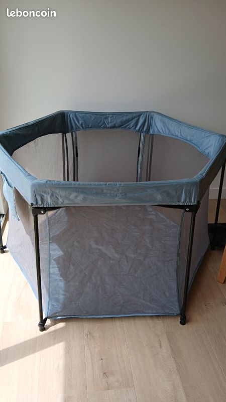Parc hexagonal pliable FILLKID 136x136x75 cm gris (image 1)