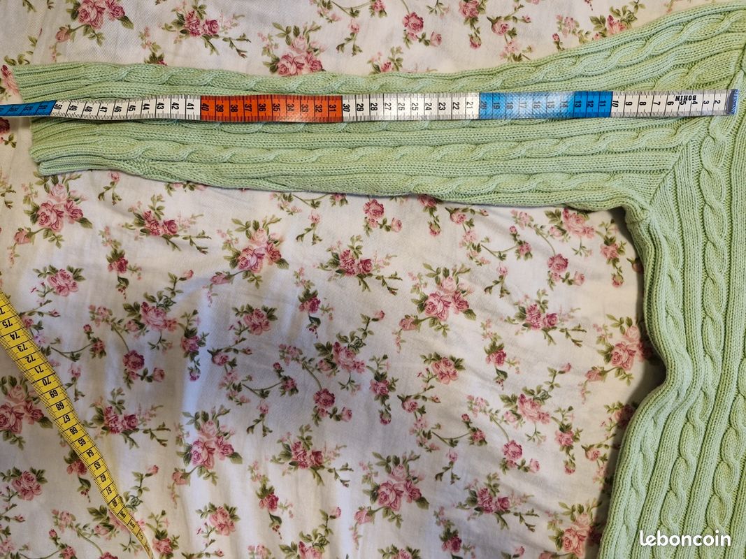 Pull torsadé Polo Ralph Lauren femme M vert menthe pastel (image 10)