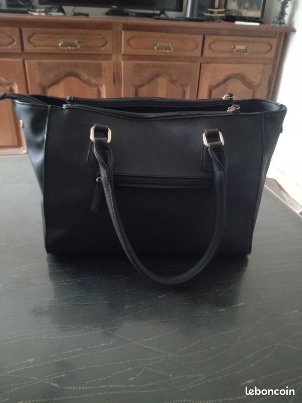 Sac cabas noir élégant multicompartiments – Très bon état (image 2)