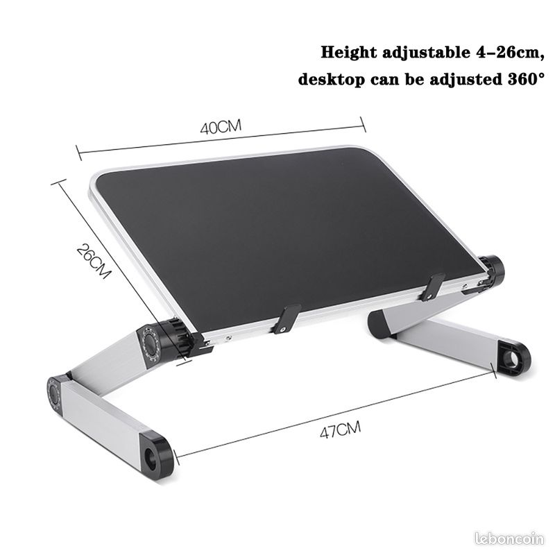 Support de Bureau Réglable pour Ordinateur Portable 40x26cm (image 3)