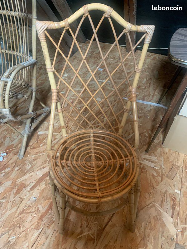 Chaise rotin vintage (image 1)