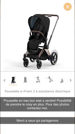 Poussette double cybex gazelle s + cosy+ planche Cybex à Paris - Equipement  bébé d'occasion
