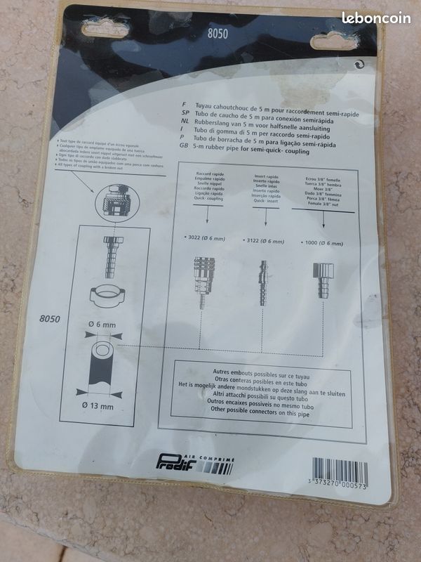 Tyau neuf air comprimé 5m 0/12 bar (image 2)