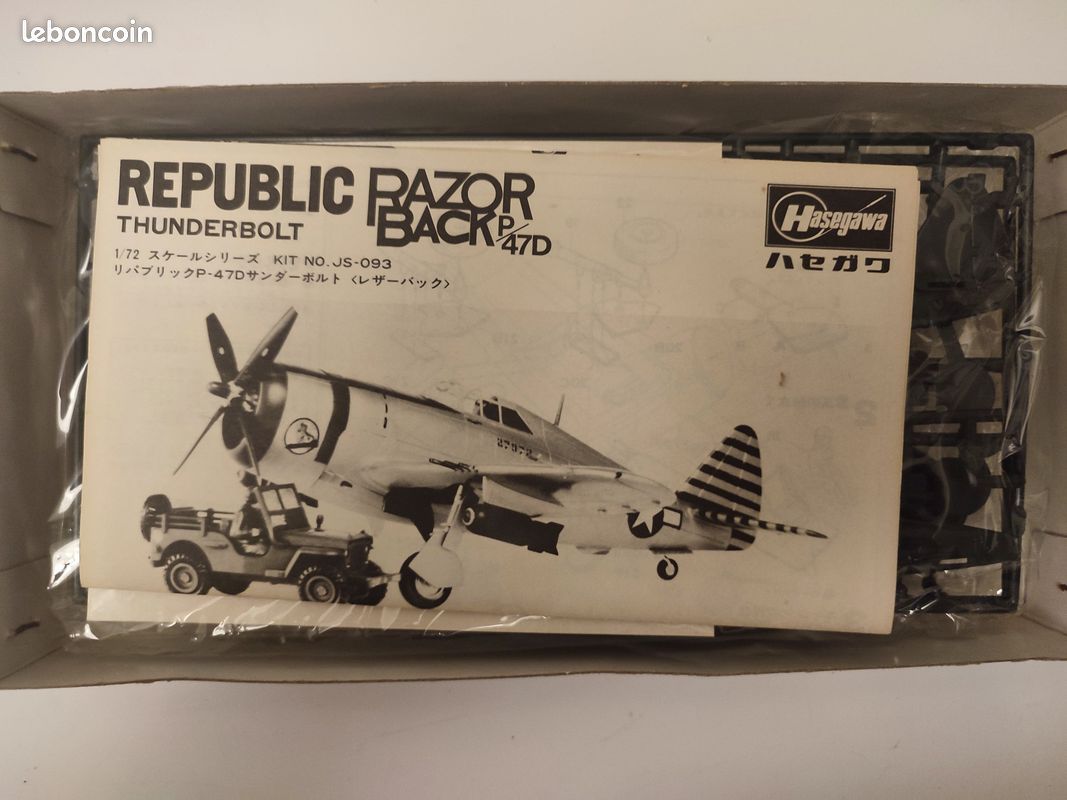 Kit Maquette Hasegawa Thunderbolt Razorback P-47D - Échelle 1:72 - Occasion Complète