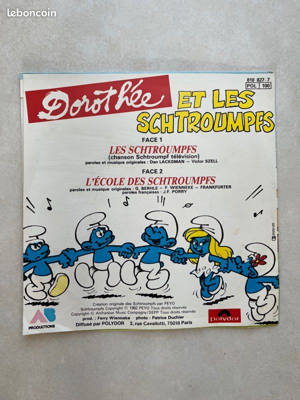 Vinyle 45 tours Dorothée les Schtroumpfs (image 2)