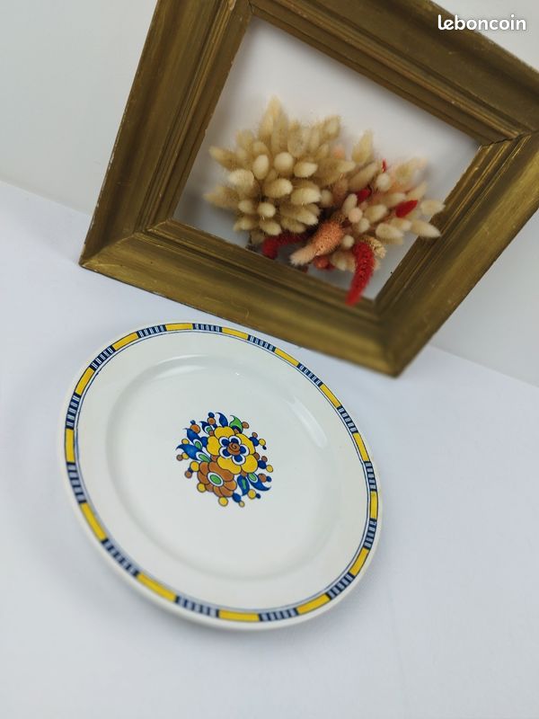 Plat Vintage En Faïence - Boch La Louvière - Belgique, Design 1970