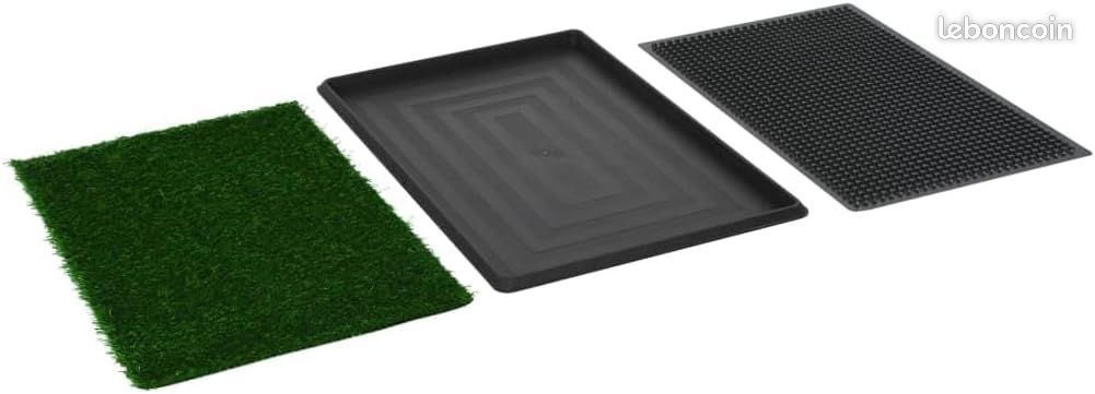 Tapis d'entraînement pour Animaux Toilette pour Animaux avec Plateau et Gazon Artificiel Vert WC (image 2)