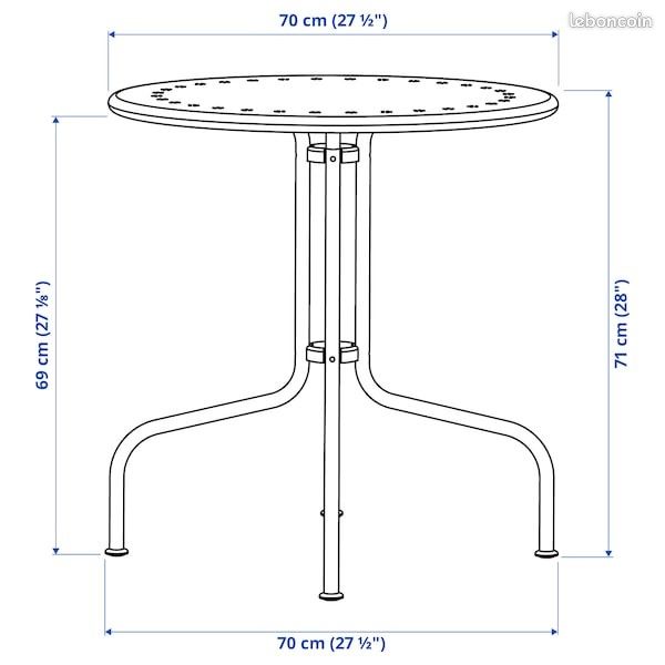 Table, extérieur, gris, 70 cm (image 3)