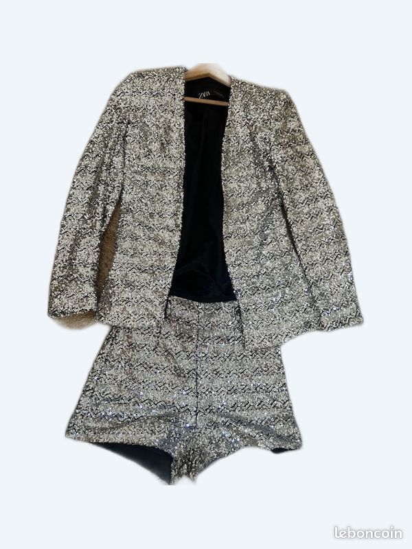 Zara Sequin Short Set With Blazer Karen Millen Suit, UK Size — The - Main Image