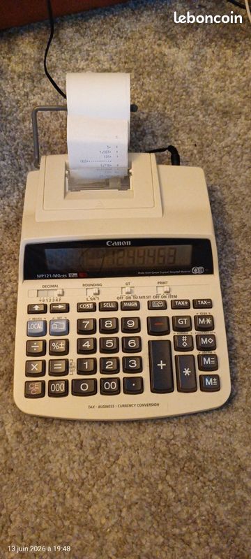 Imprimante Je vends une calculatrice à impression thermique Canon MP121-MG (image 1)