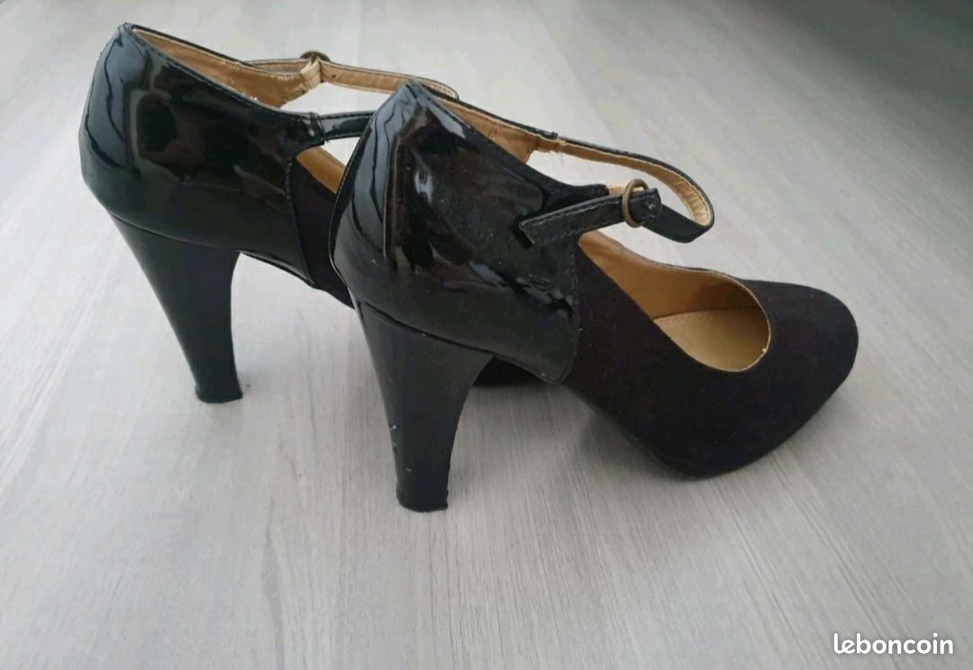 Chaussures à talons bi-matieres (image 1)