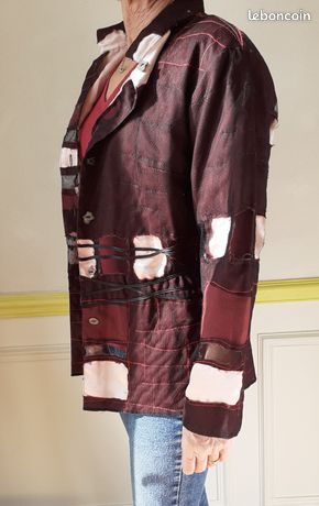 Veste Biche De Bere Patchwork Multicolore - Taille 36/38, Occasion Très Bon état