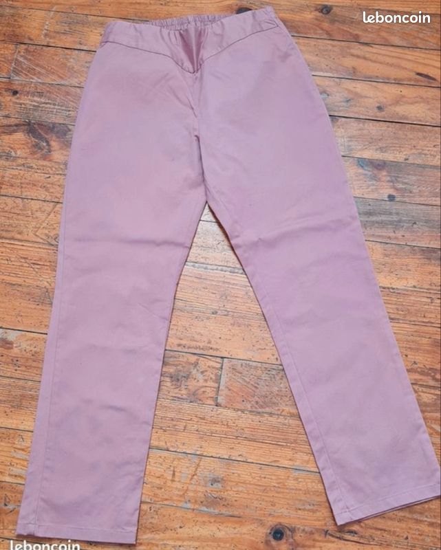 Pantalon taille élastique T 38 (Bleu Bonheur) (image 1)